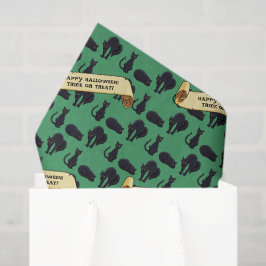 可愛い黒猫ハッピーハローウィン!トリックか治療か？ 薄葉紙