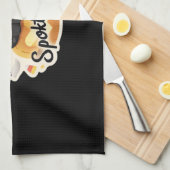 可愛い黒猫ハロウィンカボチャ特大Tシャツ キッチンタオル (四つ折り)