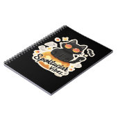 可愛い黒猫ハロウィンカボチャ特大Tシャツ ノートブック (左側)