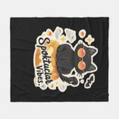 可愛い黒猫ハロウィンカボチャ特大Tシャツ フリースブランケット (正面(横))