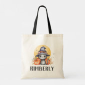 可愛い黒猫ハロウィンパーソナライズされたン トートバッグ (裏面)