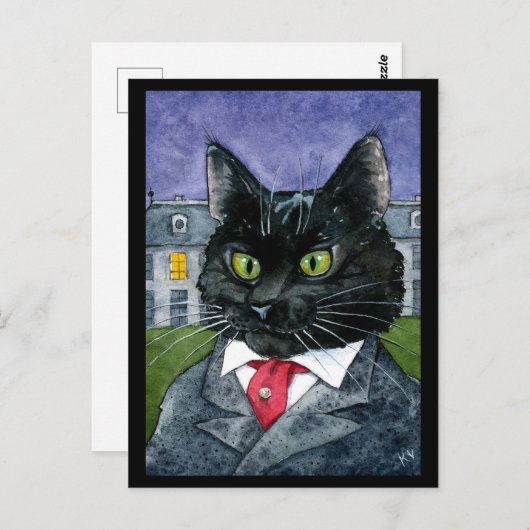 可愛い黒猫ハロウィン葉書 ポストカード (正面/裏面)