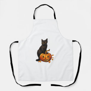 可愛い黒猫ハロウィーンのコスチュームかぼちゃ男性へW エプロン