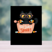 可愛い黒猫ハロウィーンキャンディ甘すぎるスポック – P アクリルサイン (ニュートラル)