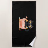 可愛い黒猫ハロウィーンキャンディ甘すぎるスポック – P ビーチタオル (正面)