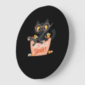 可愛い黒猫ハロウィーンキャンディ甘すぎるスポック – P ラージ壁時計 (傾斜)