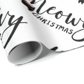 可愛い黒猫パターンめくりクリスマス ラッピングペーパー (ロールコーナー)