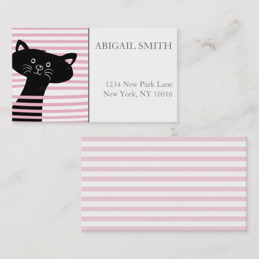 可愛い黒猫パーソナライズされた名刺 名刺 (正面/裏面)
