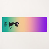 可愛い黒猫パーソナライズされた猫サマーグラデーション ヨガマット (正面(横))