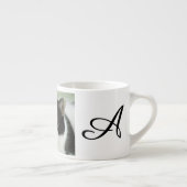 可愛い黒猫パーソナライズされた エスプレッソカップ (右)