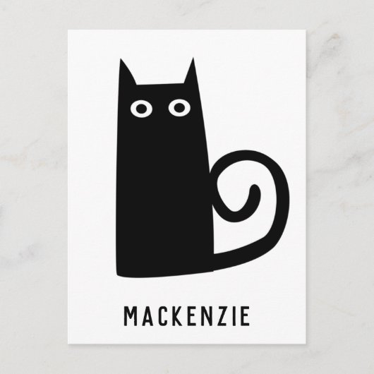可愛い黒猫パーソナライズされた ポストカード (正面)