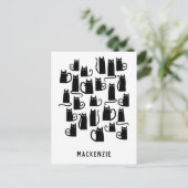 可愛い黒猫パーソナライズされた ポストカード (スタンド正面)