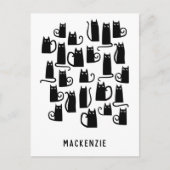 可愛い黒猫パーソナライズされた ポストカード (正面)