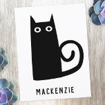 可愛い黒猫パーソナライズされた ポストカード<br><div class="desc">おもしろいの黒猫。オリジナルアートby Nic Squirrell.名前をパーソナライズに変更。</div>