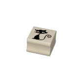 可愛い黒猫ビッグアイズハロウィンゴム印 ラバースタンプ (スタンプ)