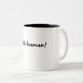 可愛い黒猫マグカップおもしろい- Hello Hooman Coffee Cup ツートーンマグカップ (正面右)
