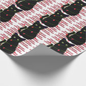 可愛い黒猫ミオウィクリスマスキラキラ ラッピングペーパー (角)