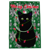 可愛い黒猫ミオウィクリスマス ミディアムペーパーバッグ (正面)