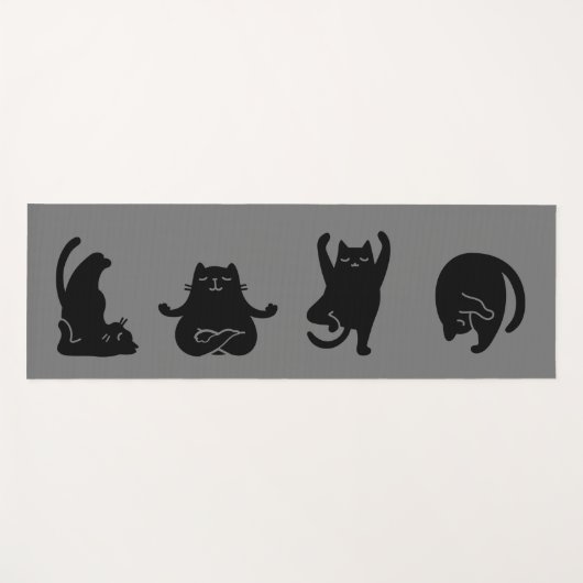 可愛い黒猫ヨガデザインヨガマット ヨガマット (正面(横))