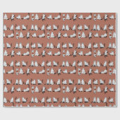 可愛い黒猫幽霊衣装カボチャのハロウィン ラッピングペーパー (フラット)