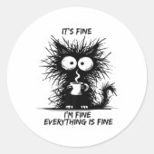 可愛い黒猫素晴らし私は全素晴らし部Fi ラウンドシール (正面)