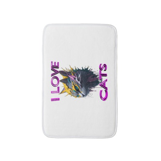 可愛い黒猫1 バスマット (正面縦)