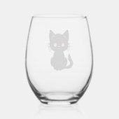 可愛い黒猫2 ステムなしワイングラス (裏面)
