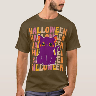 可愛い黒猫70s 80sレトロヴィンテージスタイル tシャツ