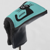 可愛い黒猫 |キックールテパーソナライズされたン ゴルフヘッドカバー (3/4 正面)