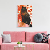 可愛い黒猫 キャンバスプリント (インサイチュ (リビング))