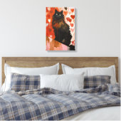 可愛い黒猫 キャンバスプリント (インサイチュ (寝室))