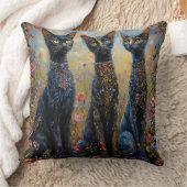 可愛い黒猫 クッション (ブランケット)