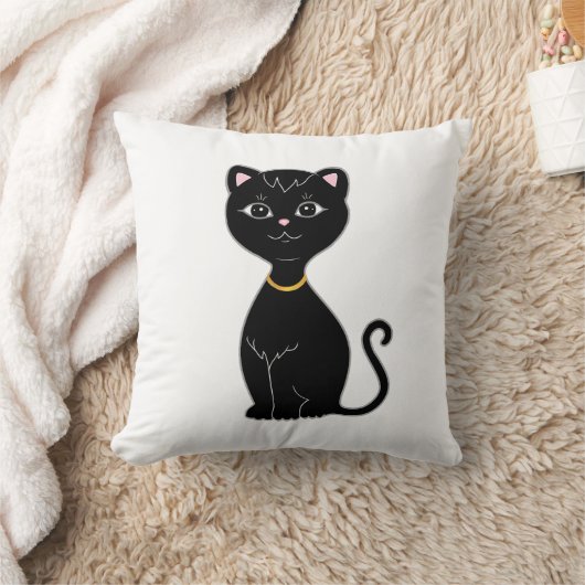 可愛い黒猫 クッション (ブランケット)