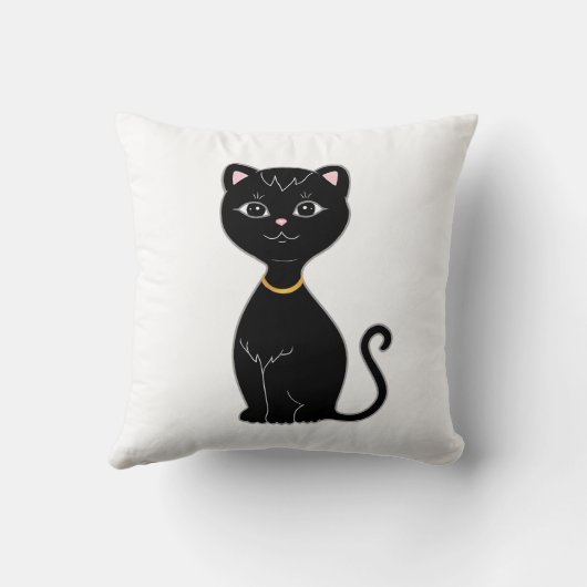 可愛い黒猫 クッション (裏面)