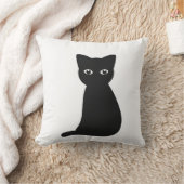 可愛い黒猫 クッション (ブランケット)
