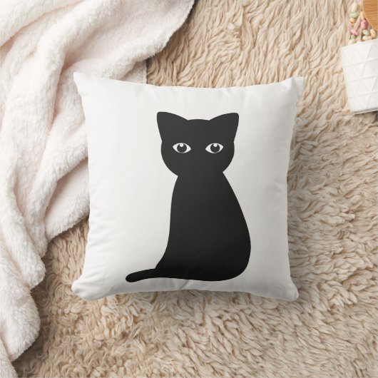 可愛い黒猫 クッション (ブランケット)
