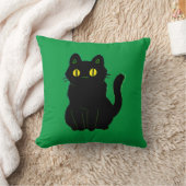 可愛い黒猫 クッション (ブランケット)