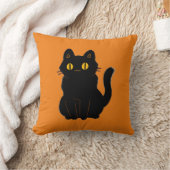 可愛い黒猫 クッション (ブランケット)
