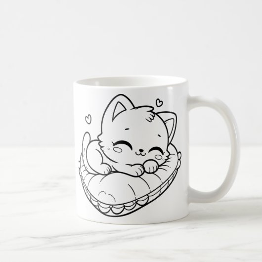 可愛い黒猫 コーヒーマグカップ (右)
