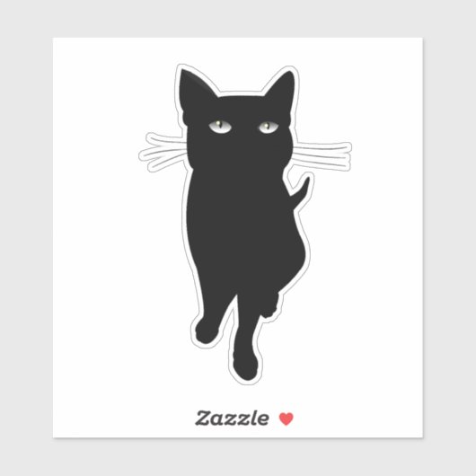 可愛い黒猫 シール (シート)