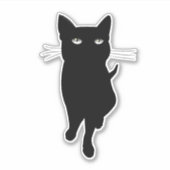 可愛い黒猫 シール (正面)