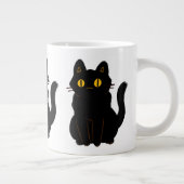 可愛い黒猫 ジャンボコーヒーマグカップ (右)