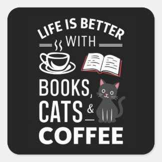 可愛い黒猫 スクエアシール