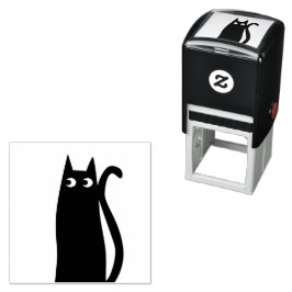 可愛い黒猫 セルフインキングスタンプ