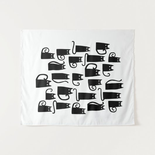 可愛い黒猫 タペストリー (正面(横))