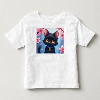 可愛い黒猫 トドラーTシャツ