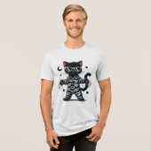 可愛い黒猫 トライブレンドTシャツ (正面全面)