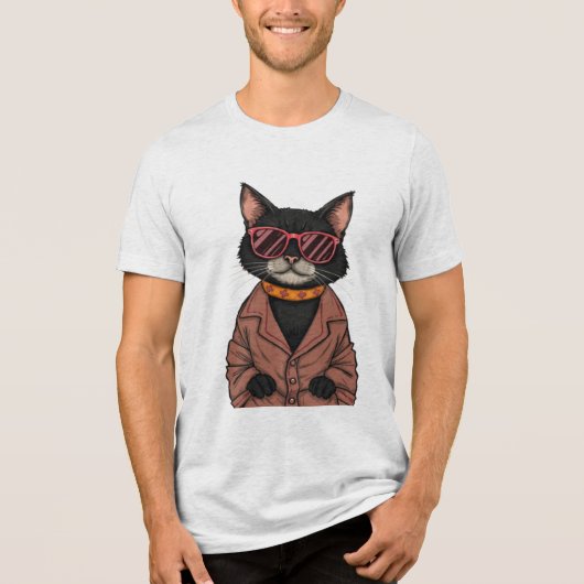 可愛い黒猫 トライブレンドTシャツ (正面)
