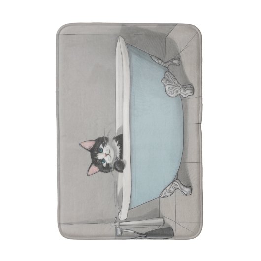 可愛い黒猫 バスマット (正面縦)