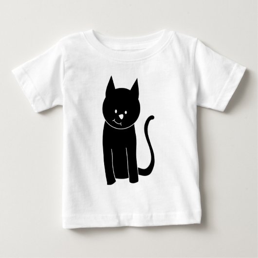 可愛い黒猫 ベビーTシャツ (正面)